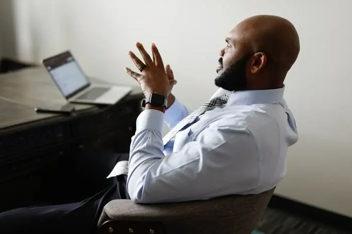Man sitting on an office chair